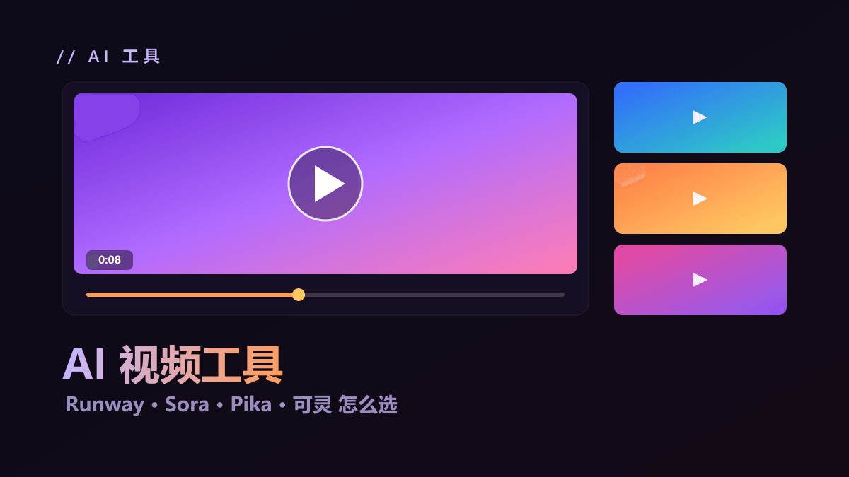 AI 视频生成工具怎么选？Runway、Sora、Pika 等横评
