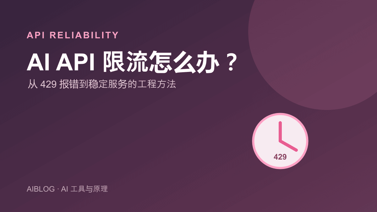 AI API 限流怎么办？429 报错、重试与成本控制指南