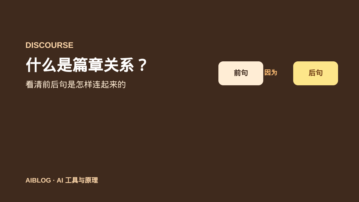 什么是篇章关系？AI 如何判断前后句怎么连
